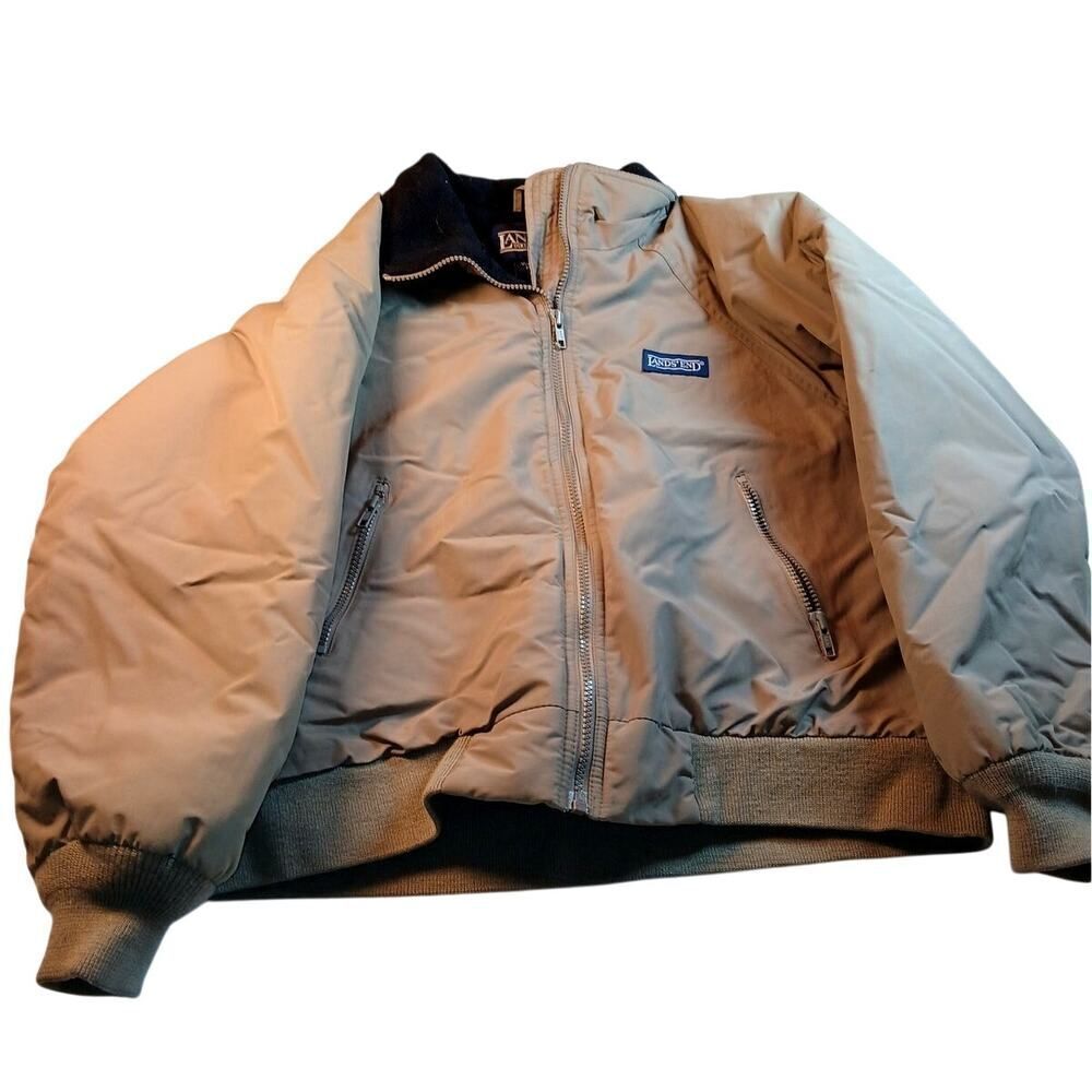 Lands' End Women's Petite Brown Full Zippered Winter Jacket - Size S